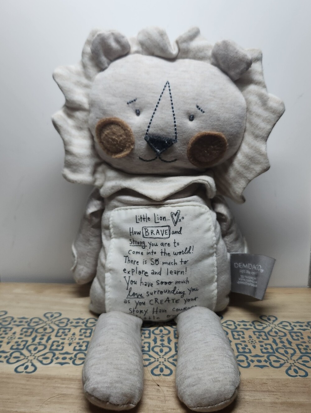 Little Lion Plush Lovey - Neutral Cream & Tan